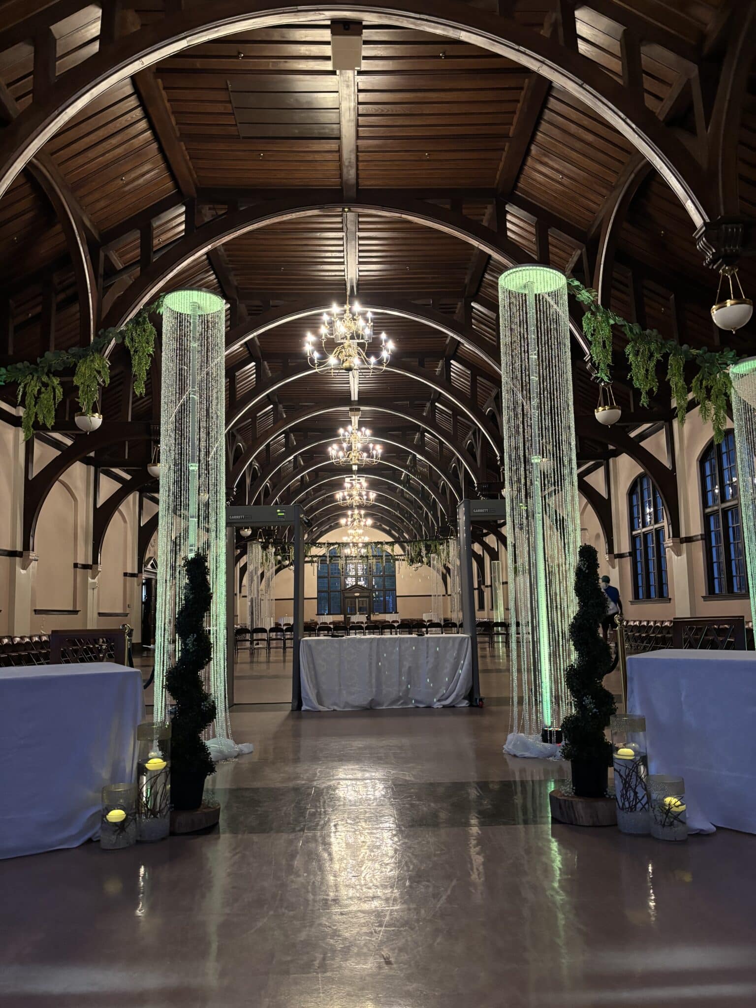 Enchanted Glowing Green Columns