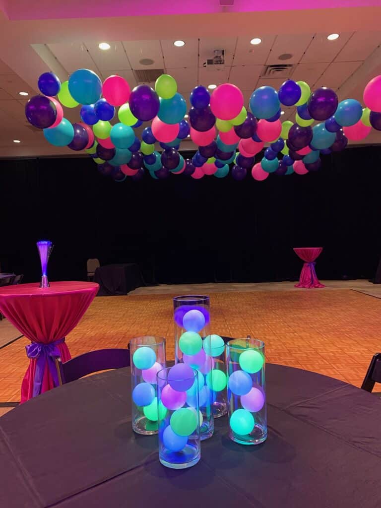Balloons And Glow Centerpiece