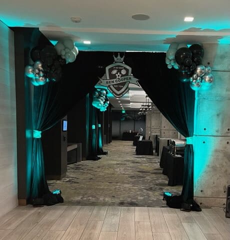 Drape Entrance with Balloons